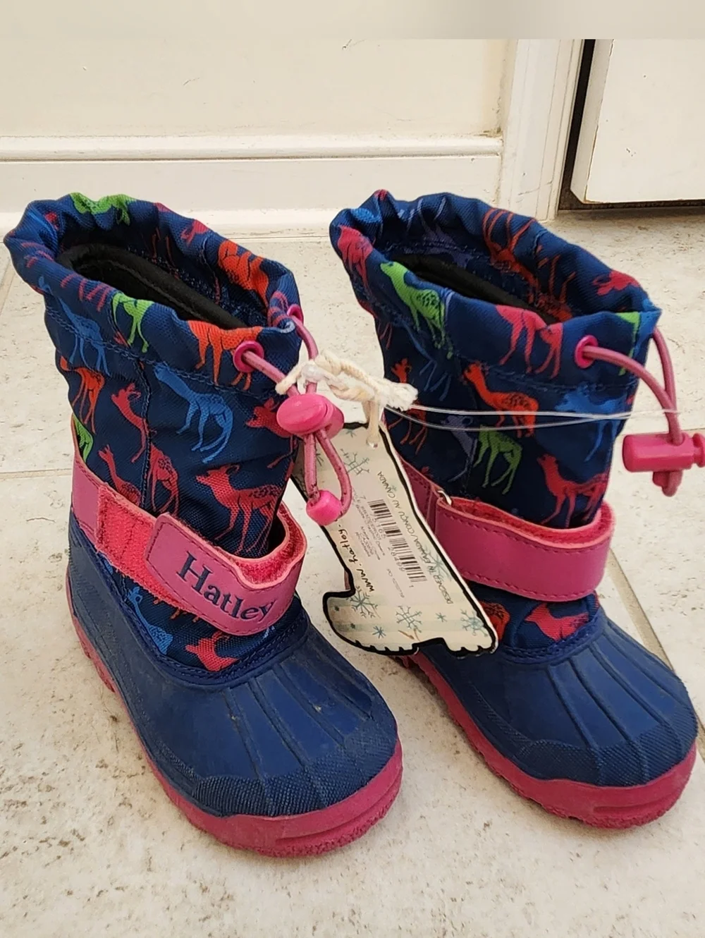 Hatley Girls Waterproof Snow Boot NWT Size 7‎ Toddler Multicolor Pink